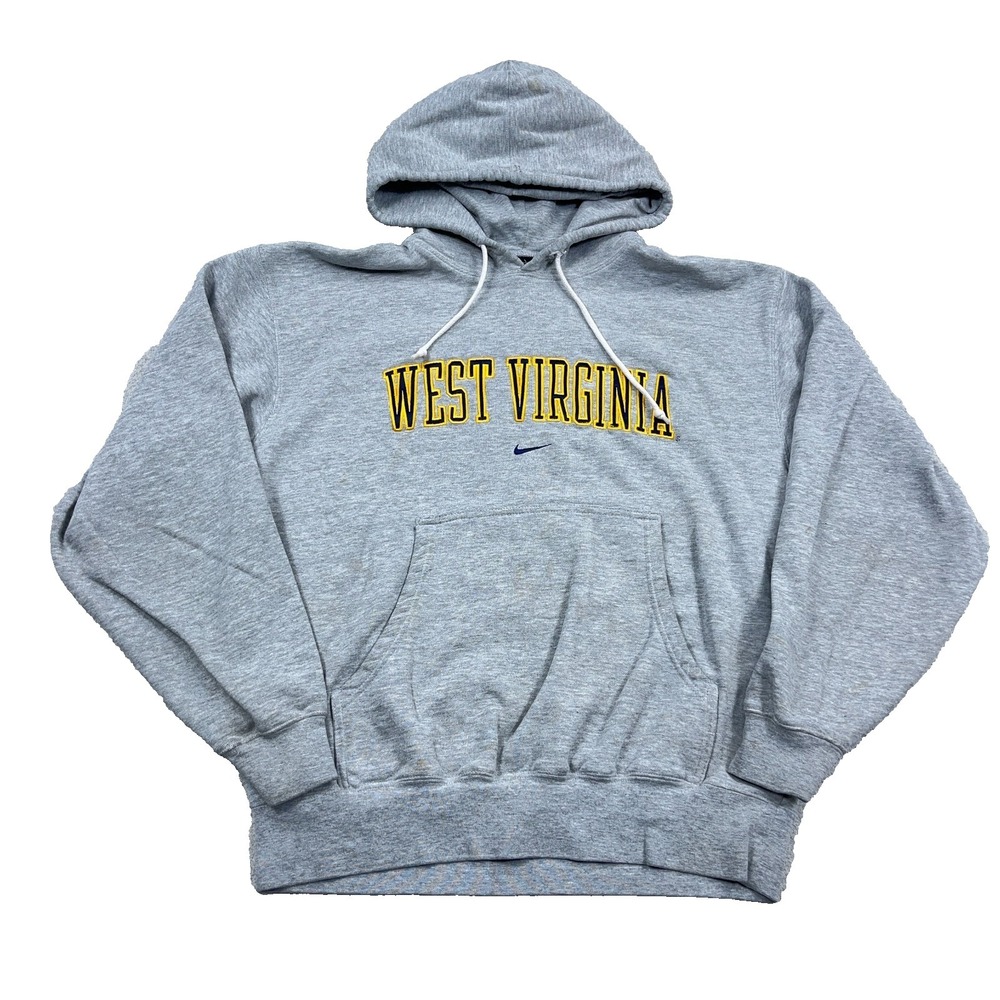 Vintage West Virginia Mountaineers Hoodie Men Medium Nike Center Swoosh Y2K A26